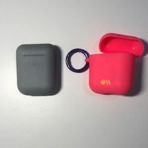 Earbuds with a pink case